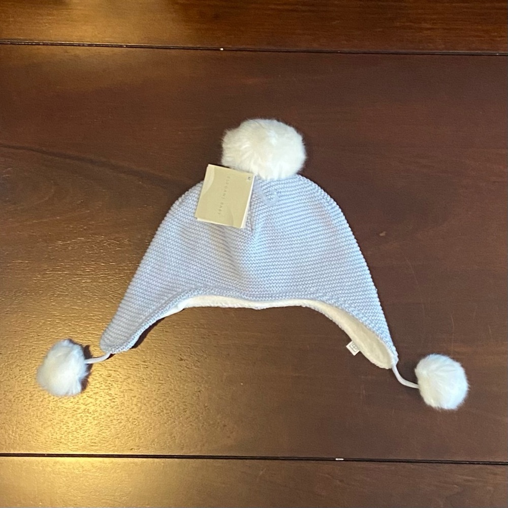 NWT Elegant Baby cozy winter hat, baby blue size 0-12 months